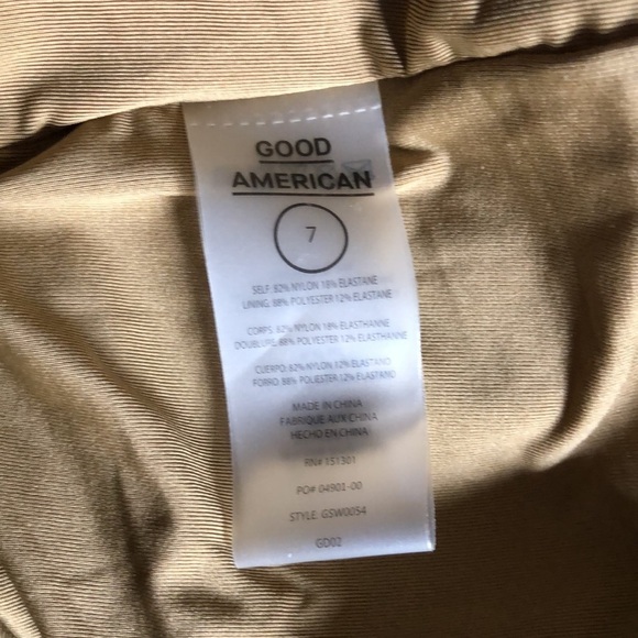 Good American Gold Bronze Deep Back One Piece Swimsuit NWT 4X - Picture 6 of 9